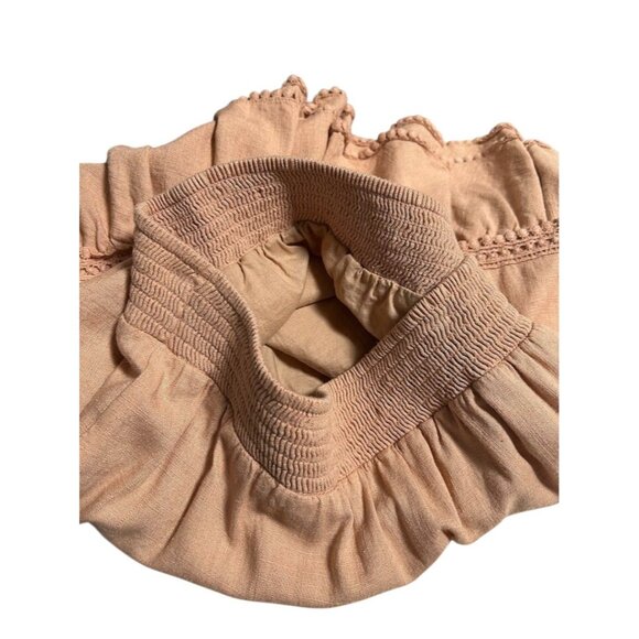 Express Womens Elastic Waist Ruffle Hem Skirt Peach M - Picture 2 of 5